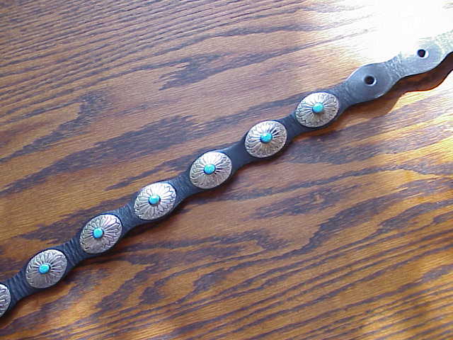 6801  Navajo   Sterling Silver Concho Belt   4.74 Ounces   37  